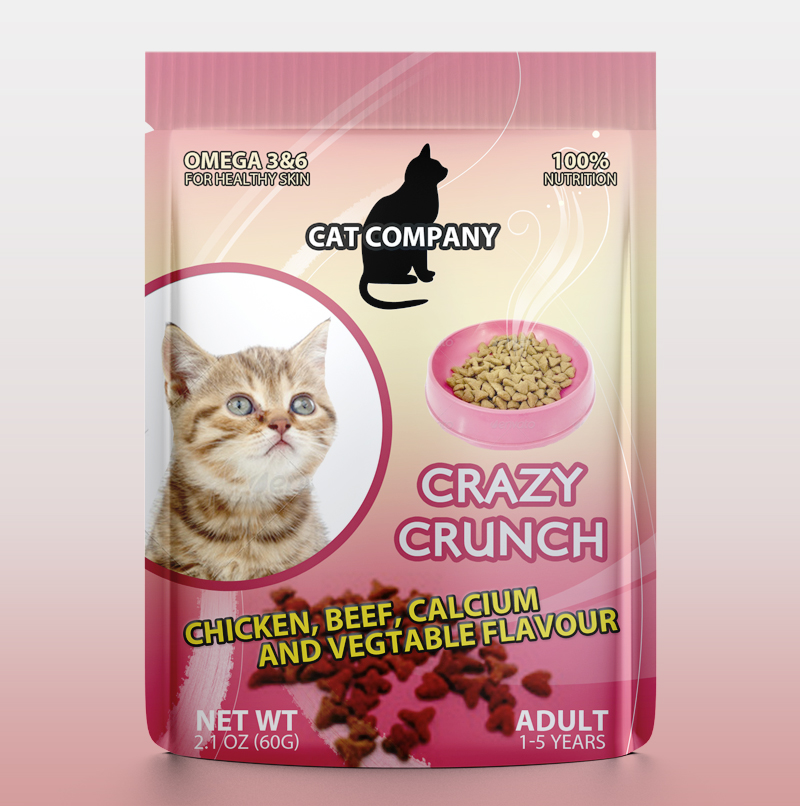 Customized Plastic Stand Up Pouch For Pet Food Packaging
